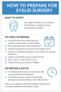 Infographic Detailing How to Prepare for Eyelid Surgery